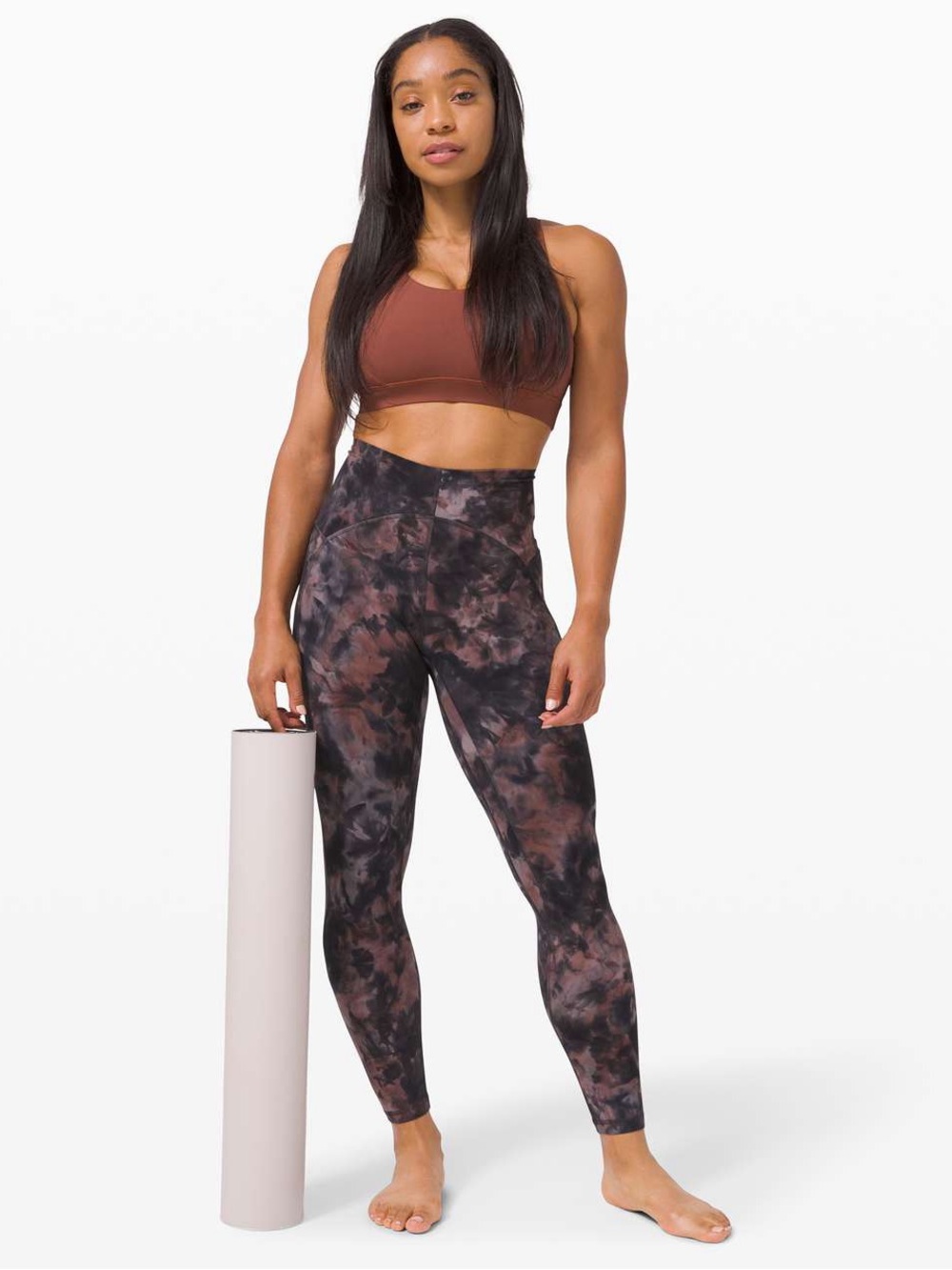 Lululemon Unlimit High Rise Tight 25" Keyhole in Diamond Dye Grey Pink Size 4 - Picture 5 of 11